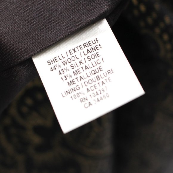 Milly Black Gold Metallic Floral Print Velvet Trim Pencil Mini Skirt 4 Small - Picture 8 of 8